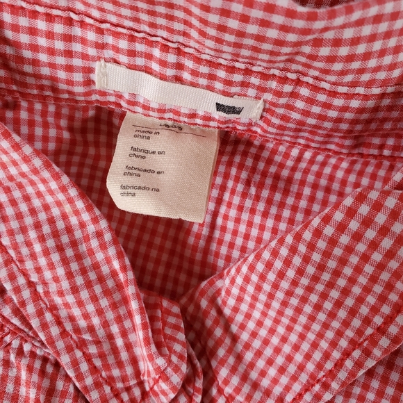 Levi's 100% Cotton Red White Gingham Checked Longsleeved Shirt / Gender Neutral - Picture 3 of 9